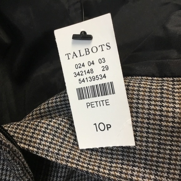 Talbots  Wool Blend Houndstooth Plaid Newport Pant - Picture 10 of 12
